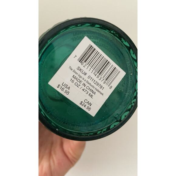 Starbucks 2021 Jeweled Green Cold Tumbler 16 oz - Never Used - Picture 3 of 4